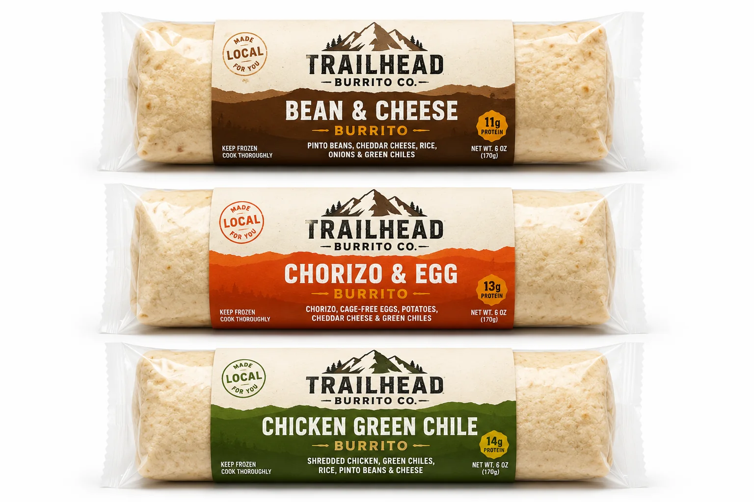 Trailhead Burrito Co. product lineup